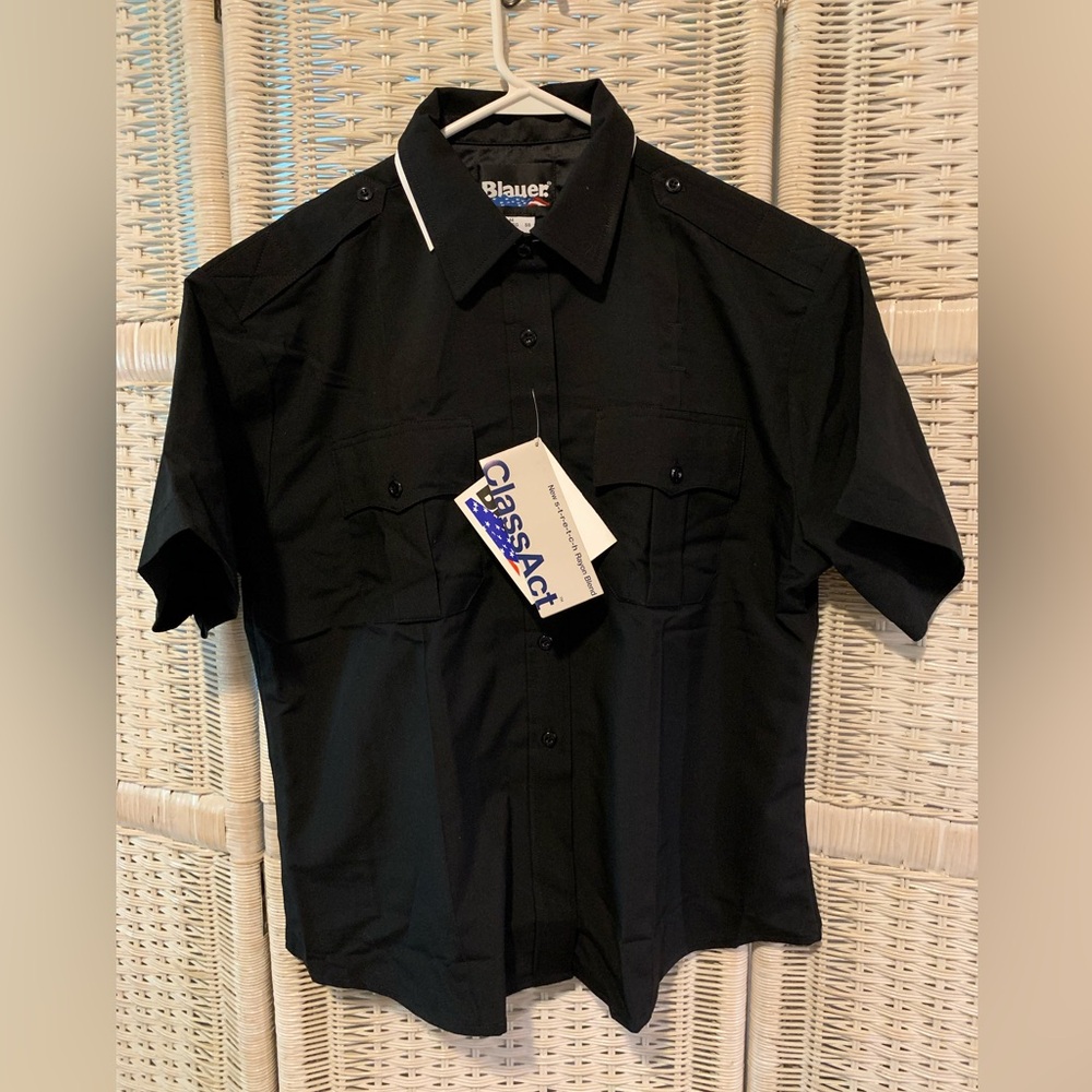 Blauer Class Act Black Short Sleeve Women’s Uniform Shirt- Size 44 BNWT